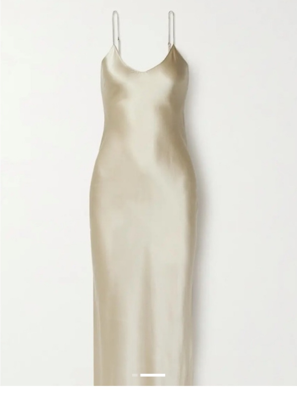 Nili Lotan Silk Slip Maxi Dress in Champagne